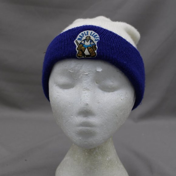 Vintage Toque/Beanie - Toronto Maple Leafs Felt Goalie by Midway -Adult One Size - Picture 1 of 8